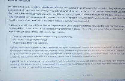  Let's take a moment ta condider a potential work situabon. Your