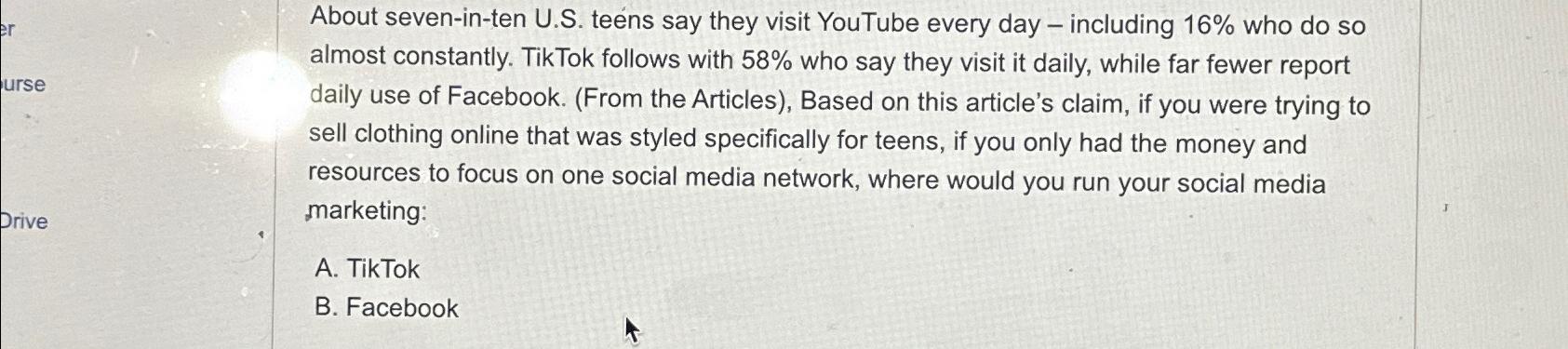  About seven-in-ten U.S. teens say they visit YouTube every day -