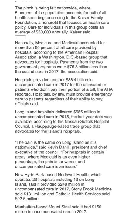 have a large number of Medicare and Medicaid patients: What is the