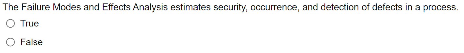  The Failure Modes and Effects Analysis estimates security, occurrence, and detection