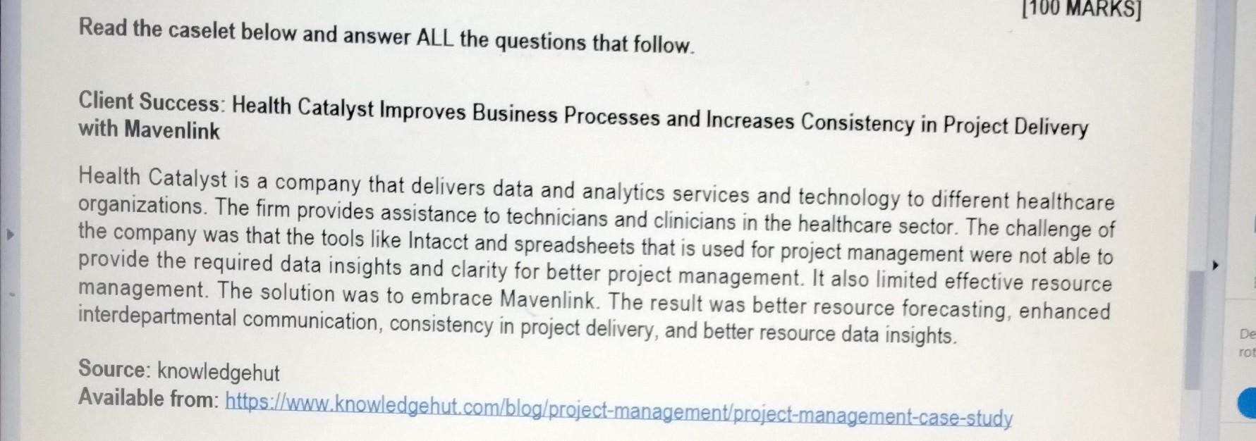  Read the caselet below and answer ALL the questions that follow.