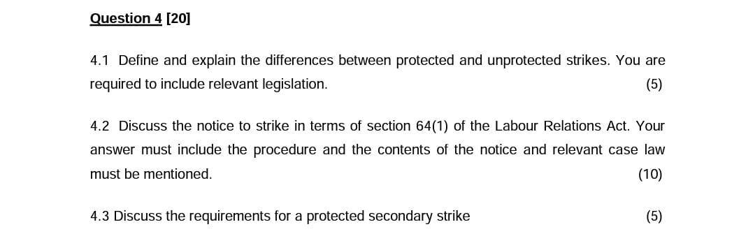 Question 4 [20] 4.1 Define and explain the differences between protected and