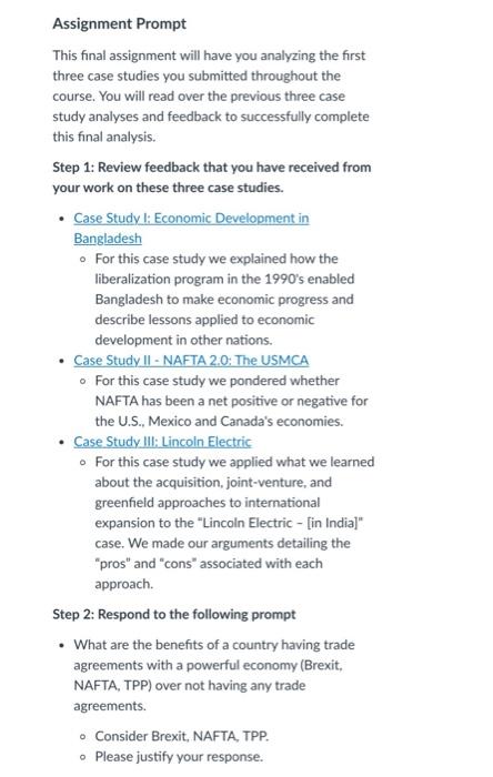  Assignment Prompt This final assignment will have you analyzing the first
