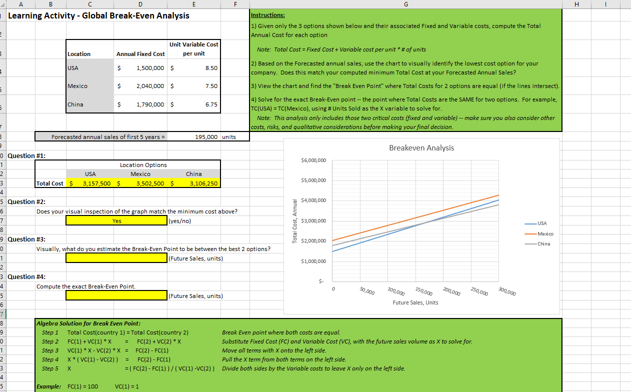 please answer questions 3 and 4: y the 3 options shown below
