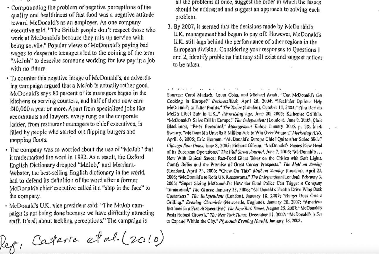 into an active growth cycle after ceperiencing a slack period in McDenald's