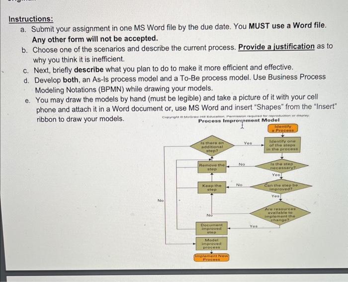 your book. Choose one of the scenarios below and reengineer the process