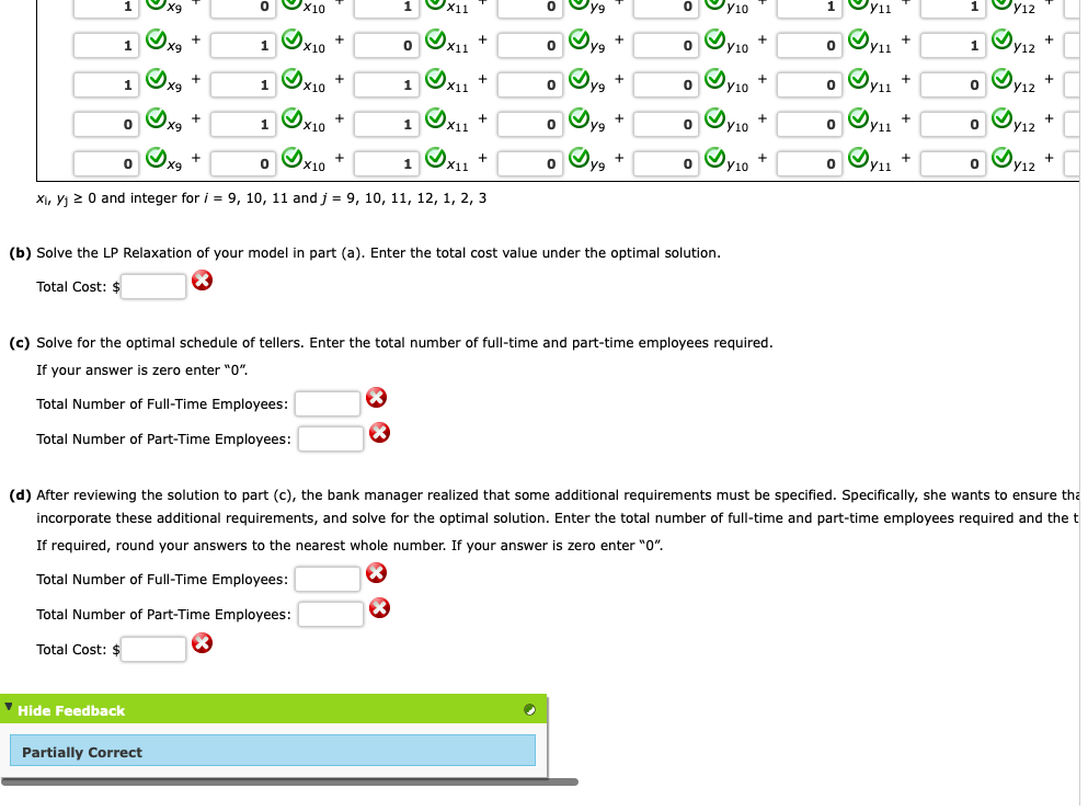 for full-time and part-time tellers. The schedule must provide for efficient operation
