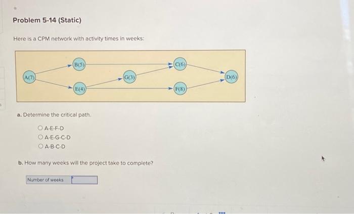 please help me solve Here is a CPM network with activity times