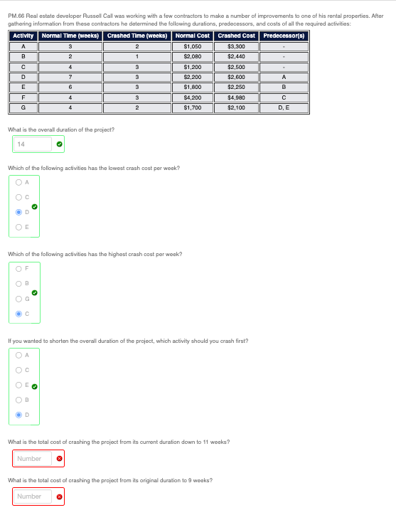 I need help solving the last two questions on this problem. I