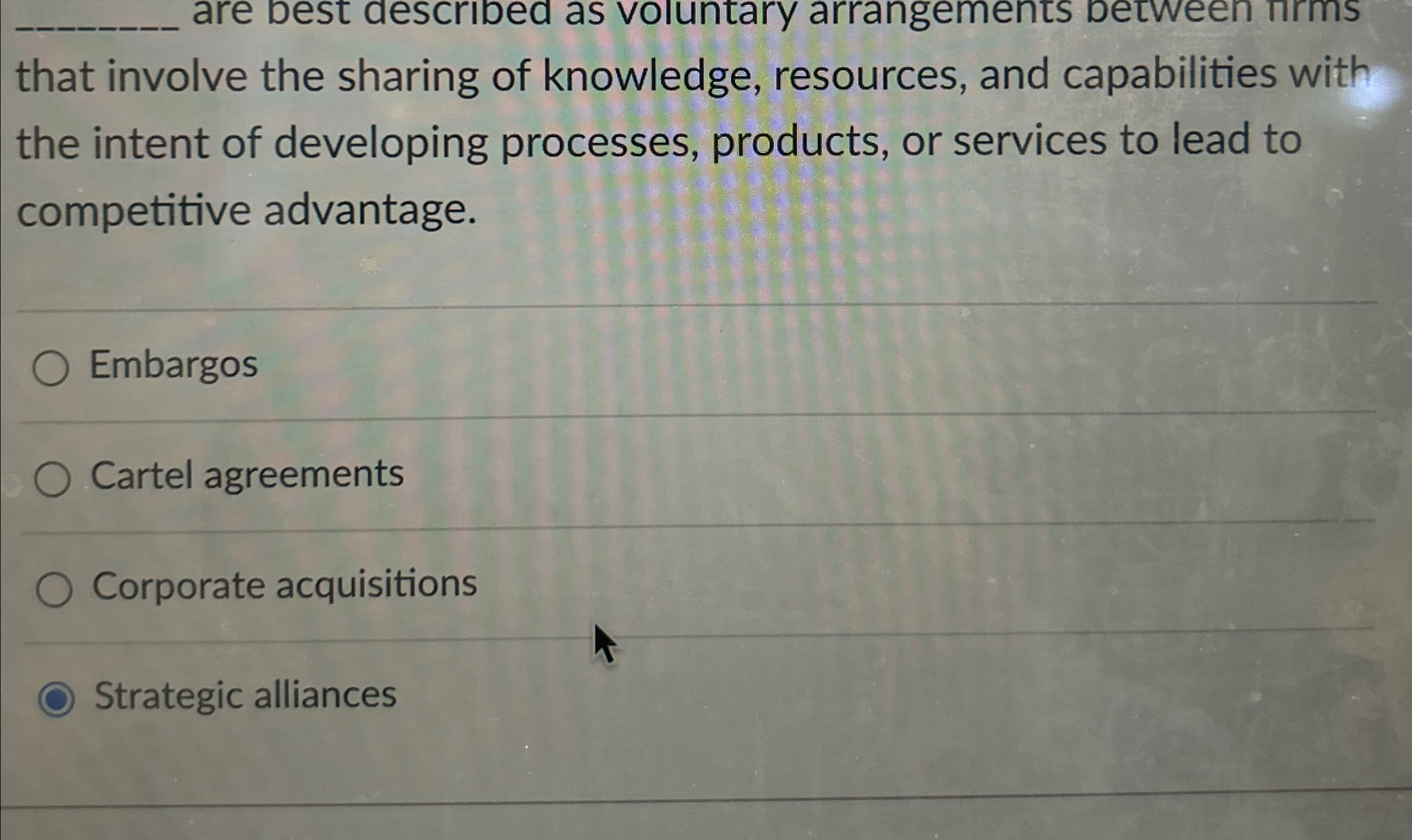  that involve the sharing of knowledge, resources, and capabilities with the