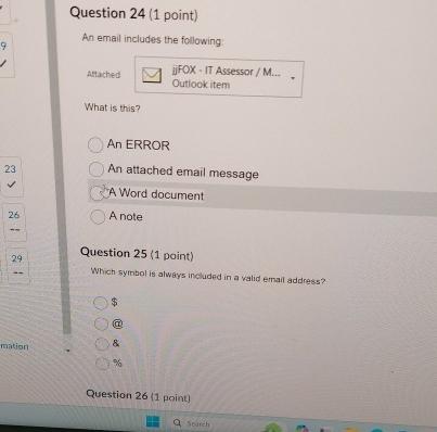  Question 24(1 point) An email includes the following Astached jFOX -