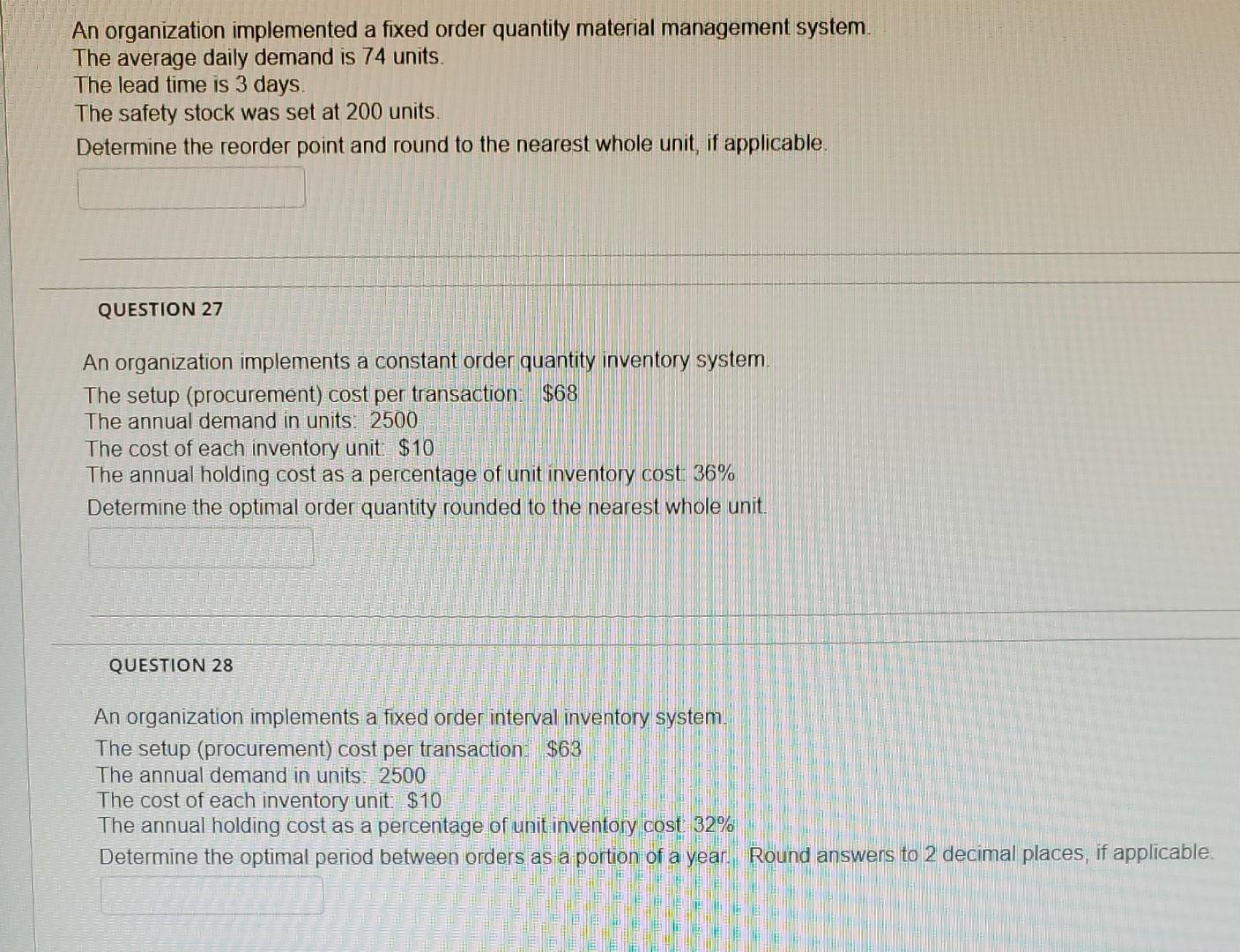  (Please don't use ChatGPT, it's incorrect) An organization implemented a fixed