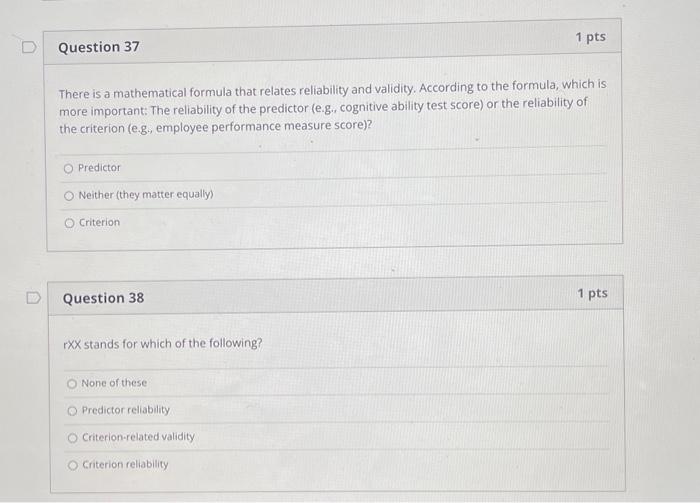  There is a mathematical formula that relates reliability and validity. According