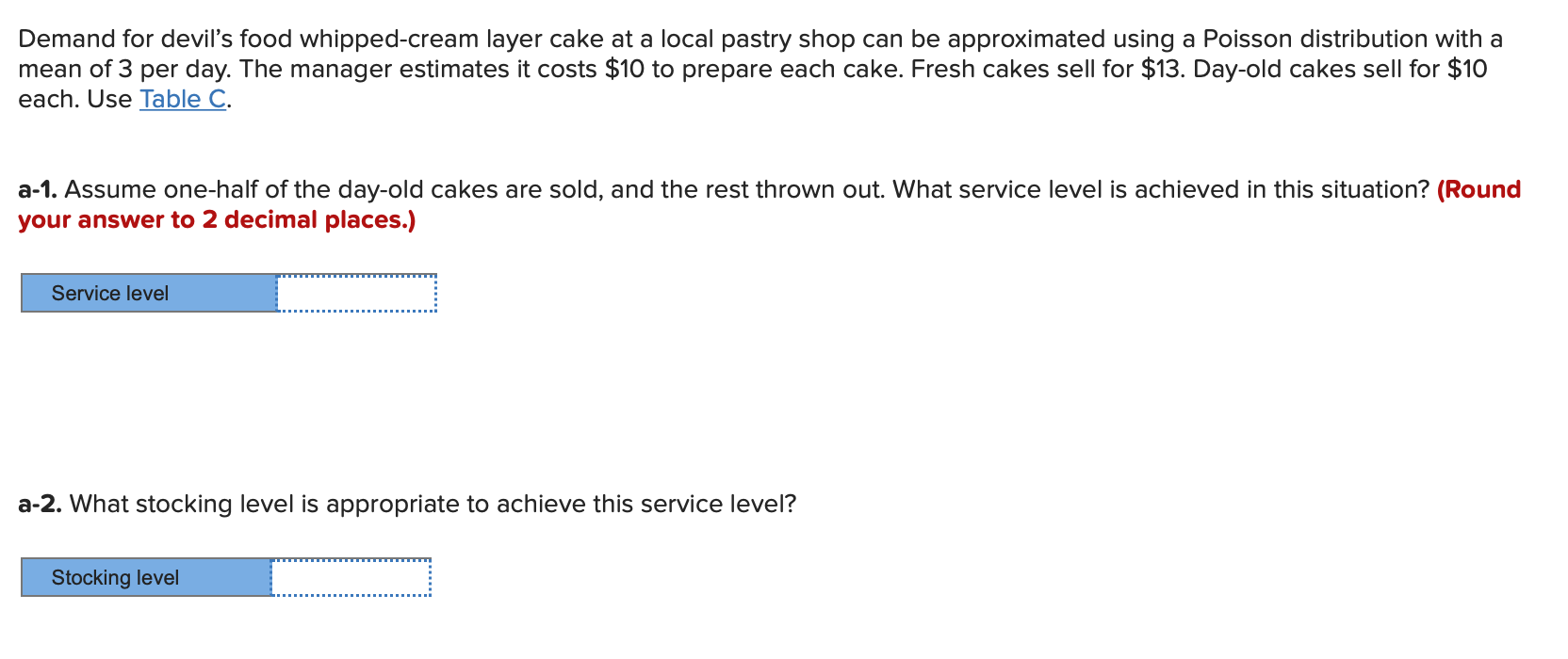  Demand for devil's food whipped-cream layer cake at a local pastry