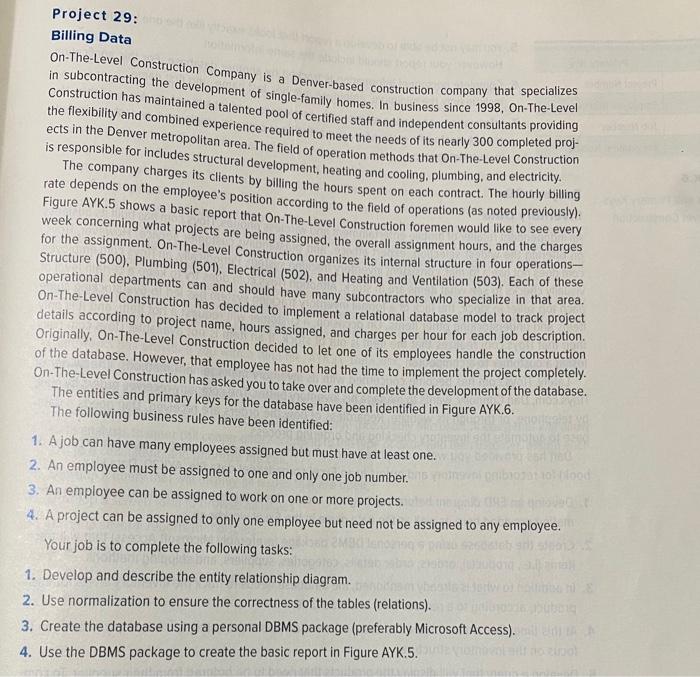 please develop a spreadsheet to solve the companys issues Billing Data On-The-Level