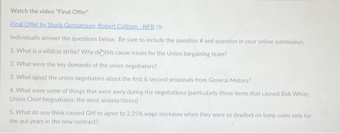 need help Watch the video "Final Offer" Einal Ofter by Sturta Gunnarson,