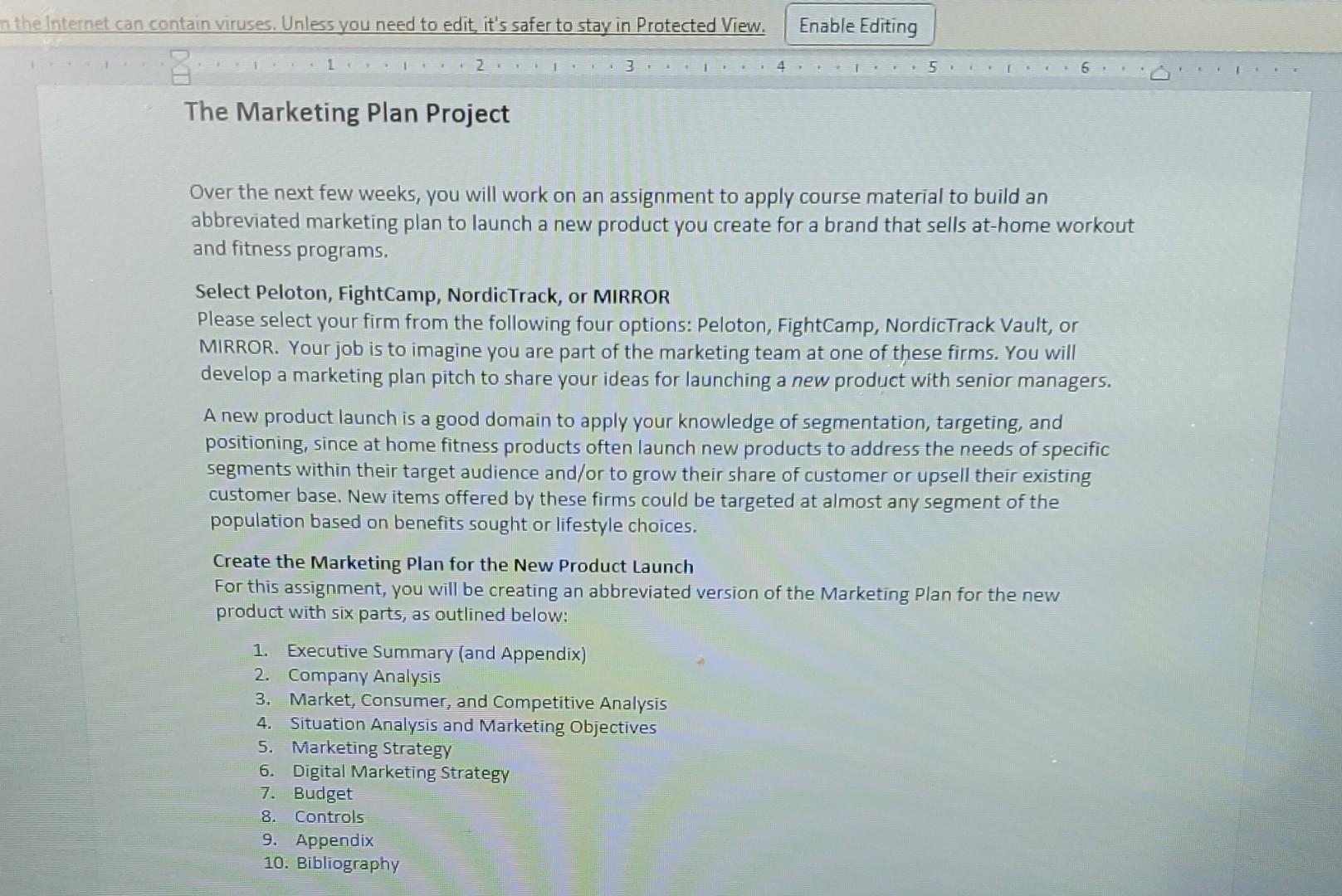  Peleton Over the next few weeks, you will work on an