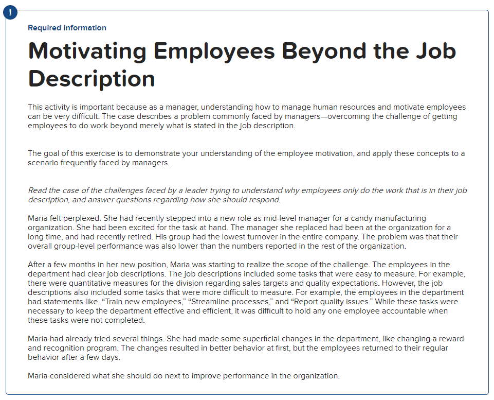 Marias changes to the department only resulted in temporary changes in