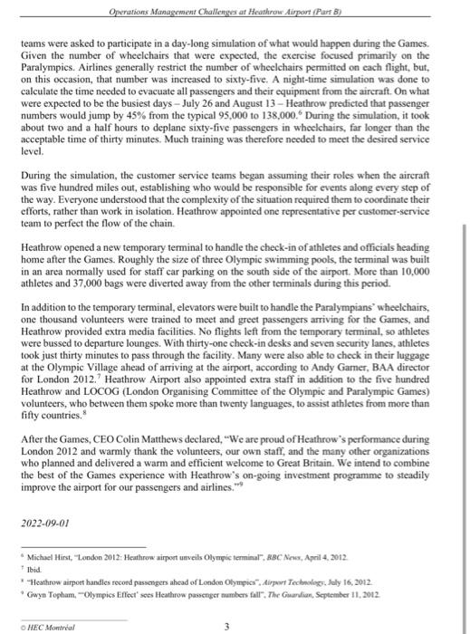 Management Challenges at Heathrow Airport (Part B) Case 1,2 prepared by Jacques