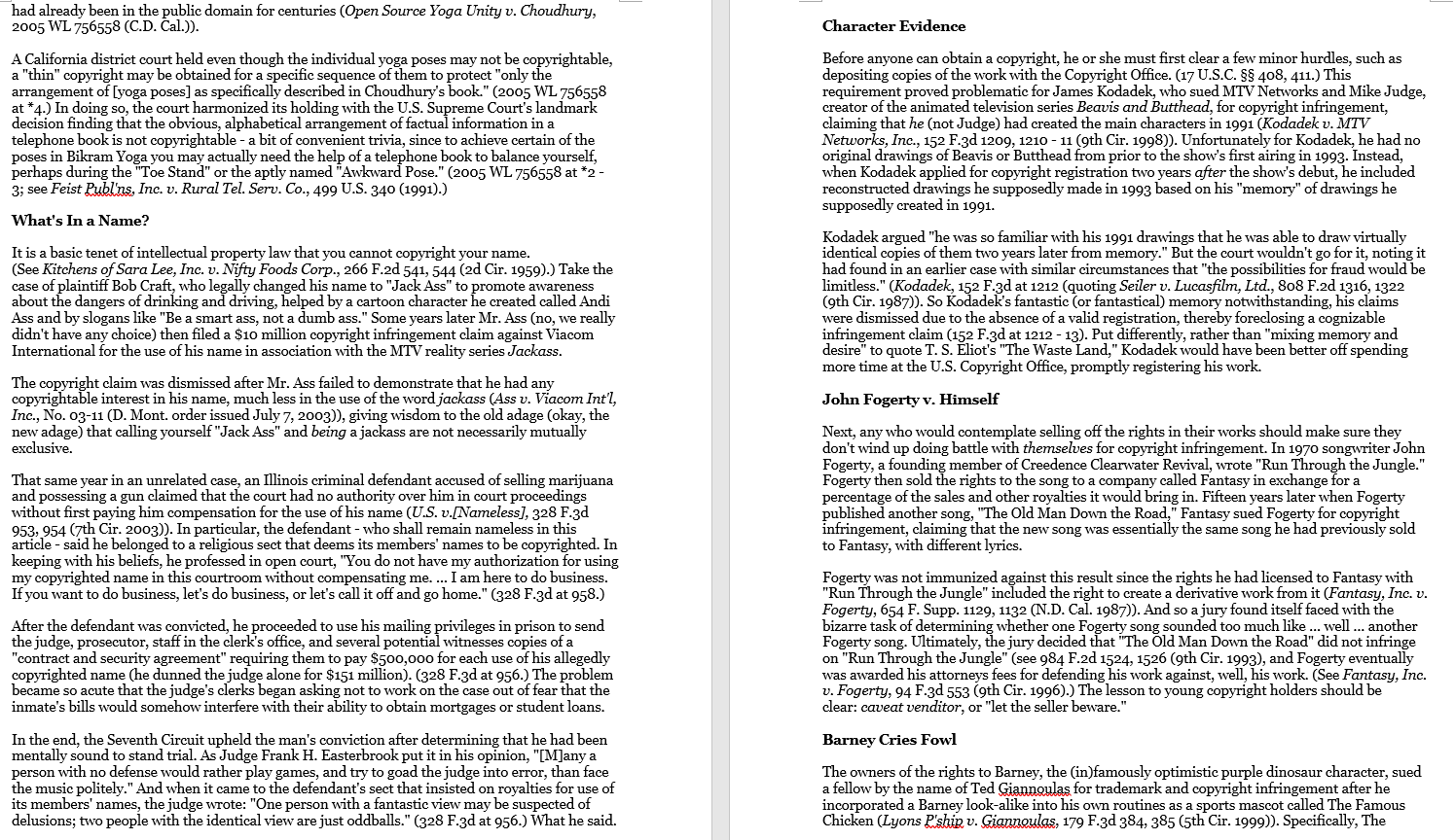 read Open Source Yoga Unity v. Choudhury. Assume you are the lawyer