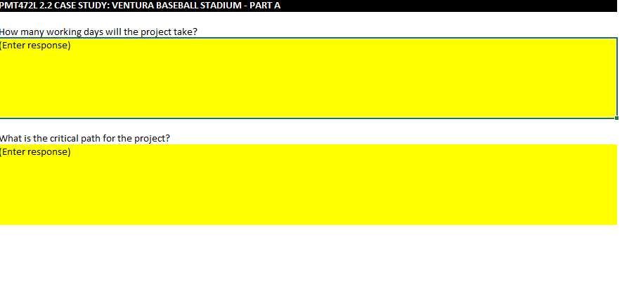 construct a project network diagram for the stadium project, displaying activity ID,