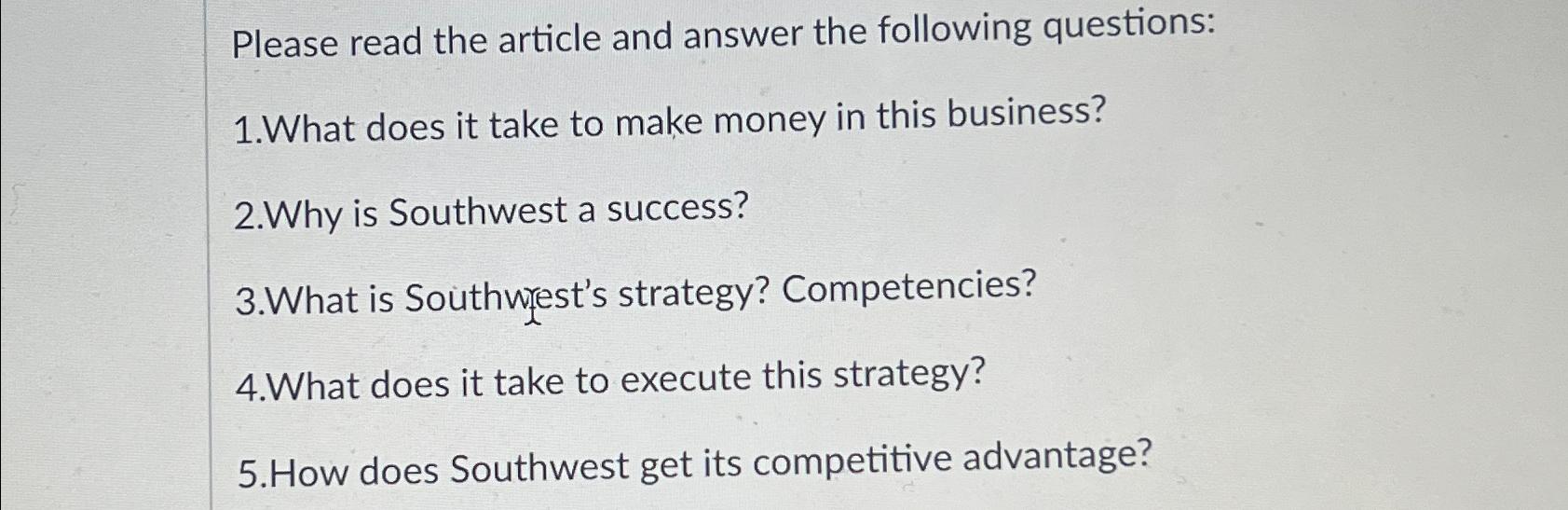  Please read the article and answer the following questions: 1.What does