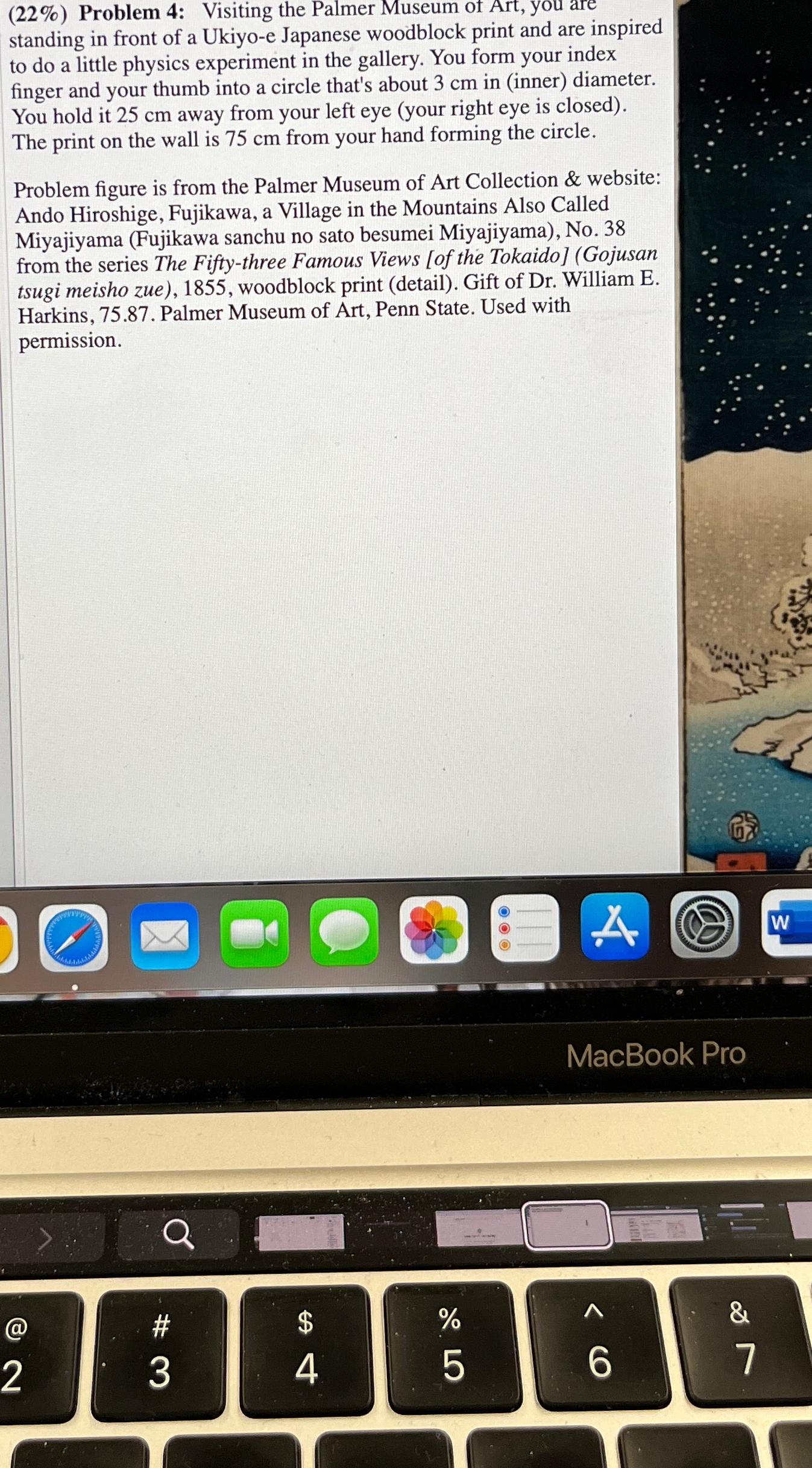  (22%) Problem 4: Visiting the Palmer Museum of Art, youre to