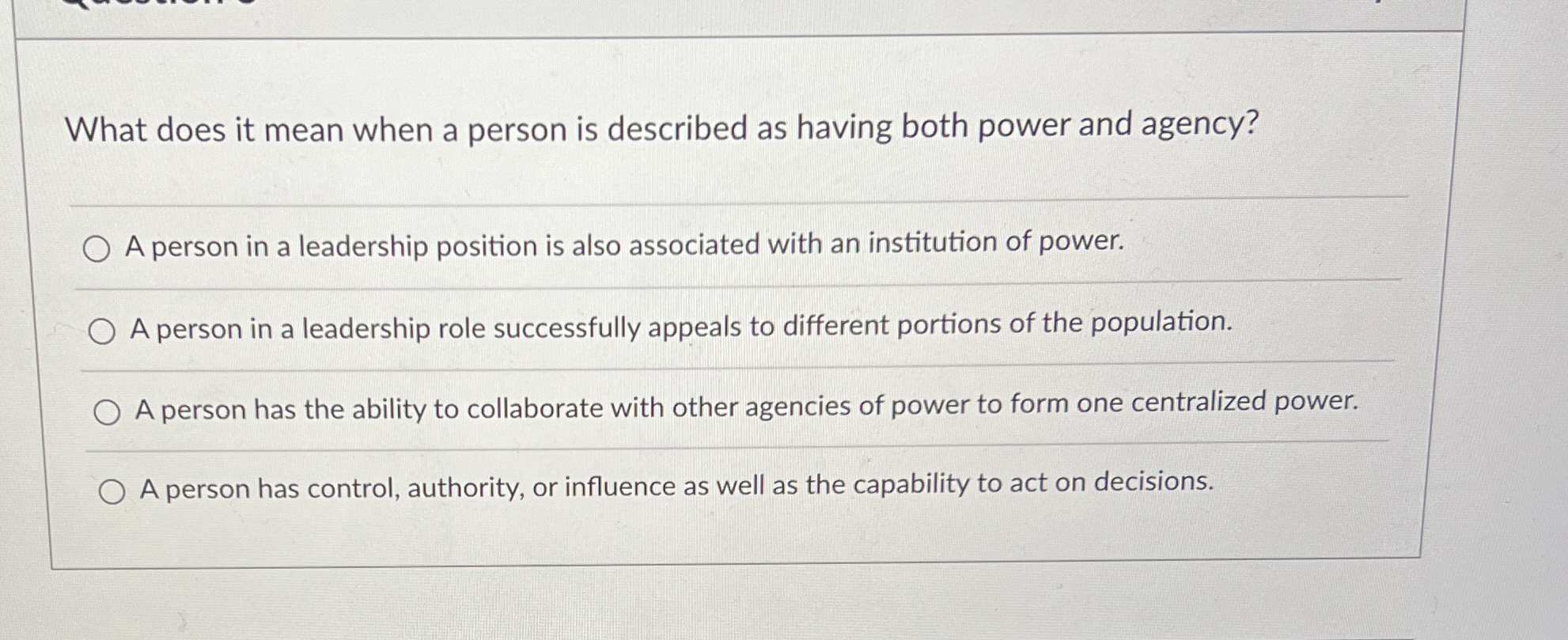  What does it mean when a person is described as having