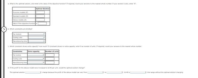  eBook Question Content Area Problem 3-12(Algorithmic) Quality Air Conditioning manufactures three