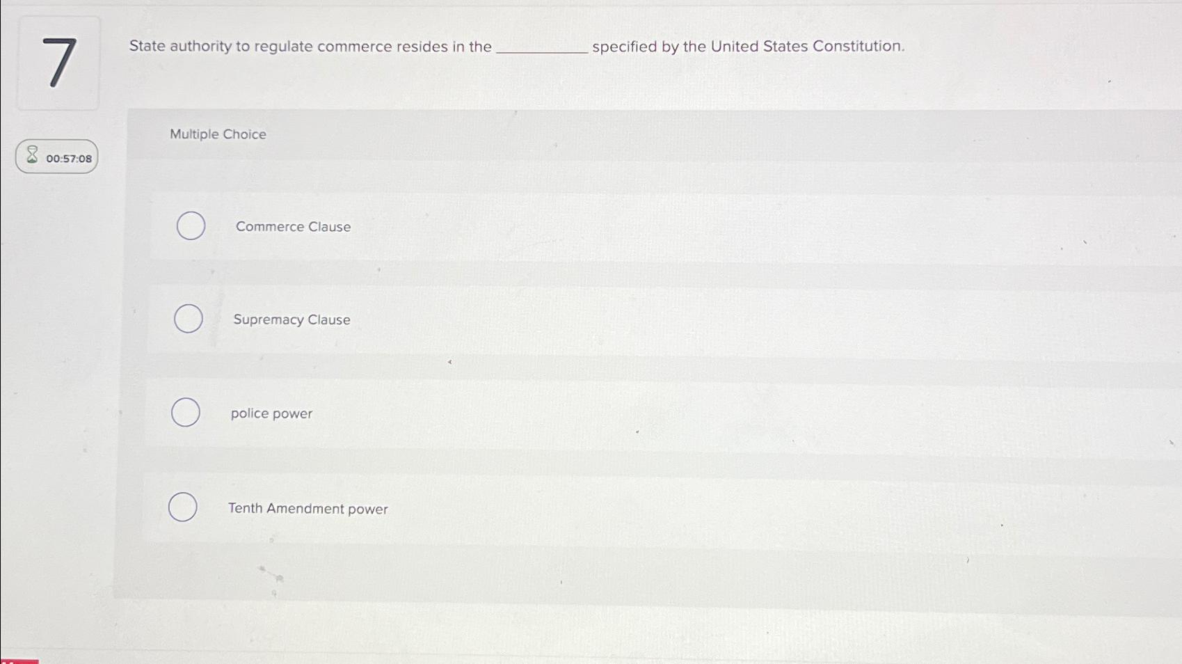  State authority to regulate commerce resides in the specified by the