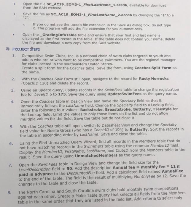 module 3- please help!! not great with Access so I would greatly