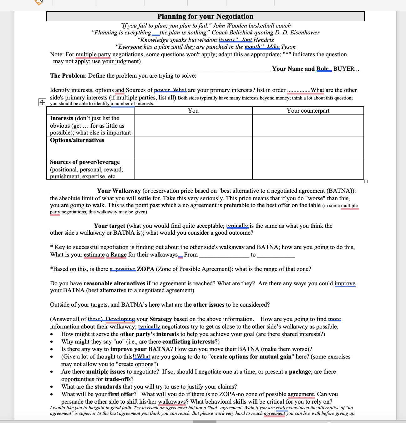  Your Role: D. Lavelli Buyer..... Time: today You own a car