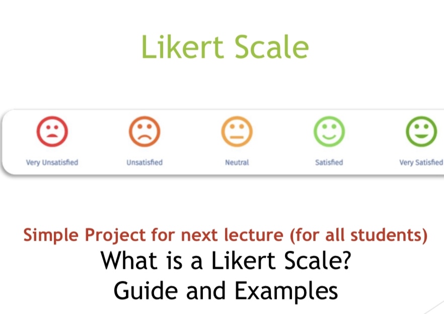  Simple Project for next lecture (for all students) What is a