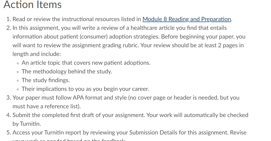 9-1 Article Review- Please include references. 1. Read or review the instructional