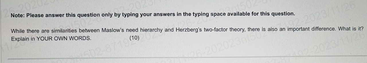  Note: Please answer this question only by typing your answers in
