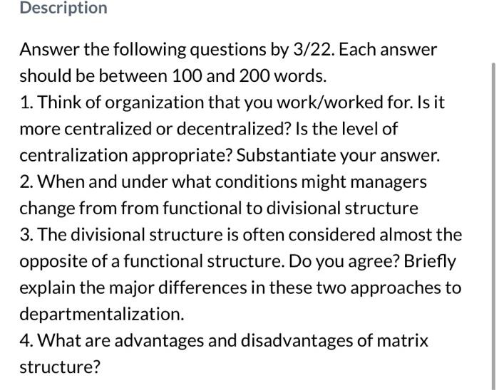  Answer the following questions by 3/22. Each answer should be between