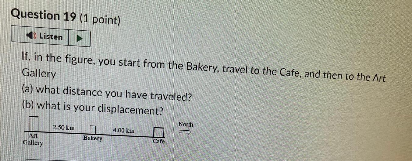  Question 19(1 point) Listen If, in the figure, you start from