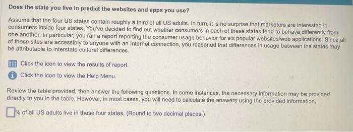  Does the state you live in predict the websites and apps
