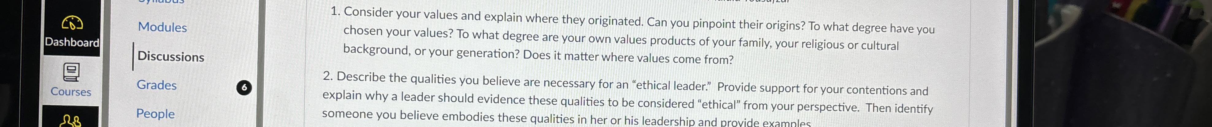  Consider your values and explain where they originated. Can you pinpoint