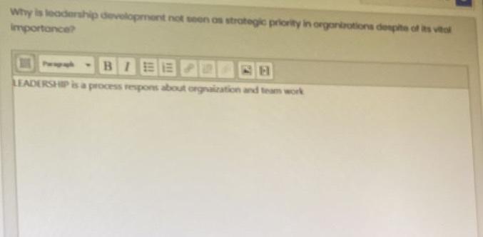 kindly slove this question in a text. Why is lecodirship deveioprnant not