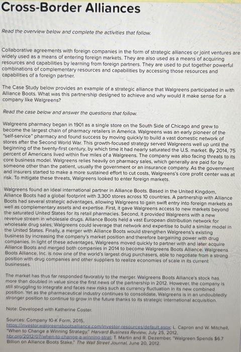  Read the overview below and complete the activities that follow. Collaborative