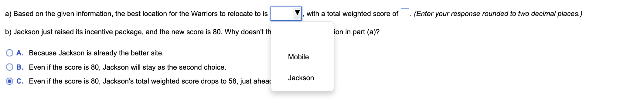the given information, the best location for the Warriors to relocate to