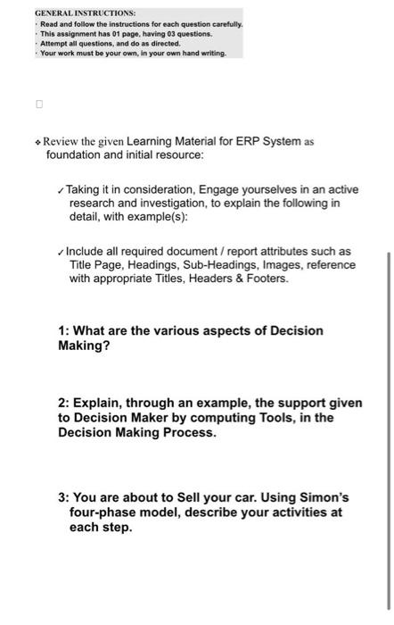  GENERALINSTRUCTIONS: - Read and follow the instructions for each question carefully.