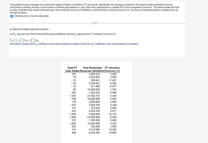  The problem facing a manager is to assess the impact of