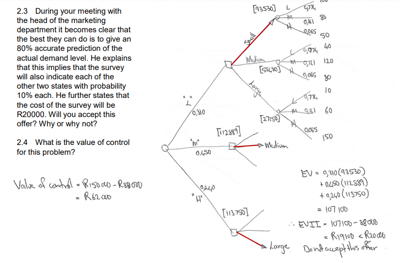 There are three alternatives: the size of warehouse can be either small,
