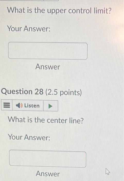 line A quality inspector took six samples, each with twenty observations, of