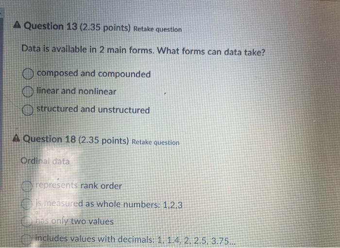  Question 13 (2.35 points) Retake question Data is available in 2