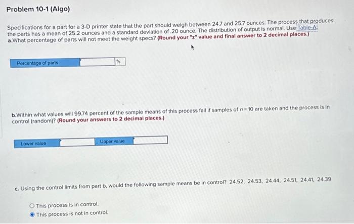  Specifications for a part for a 3-D printer state that the
