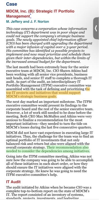 2. What important aspects of the organization are relevant to this decision?