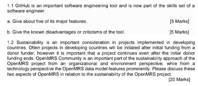  1.1 GitHub is an important software engineering tool and is now